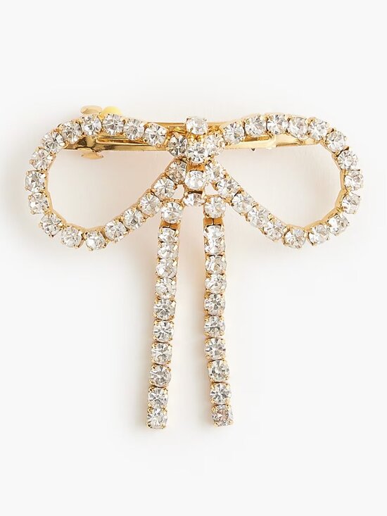 J. Crew Factory Accessories - J. Crew Crystal Pavé Bow Hair Barrette/NWOT